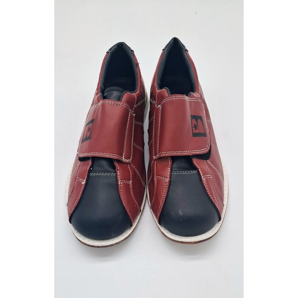 Brunswick Bowling Shoes Men's 14 Hook Loop Leather Sole Rental Style Red Black